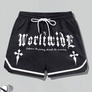 Manfinity EMRG Men's Letter Print Drawstring Waist Shorts